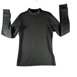 Nike Pro Dri-FIT Mock Neck Long Sleeve Top Athletic Brown Women's